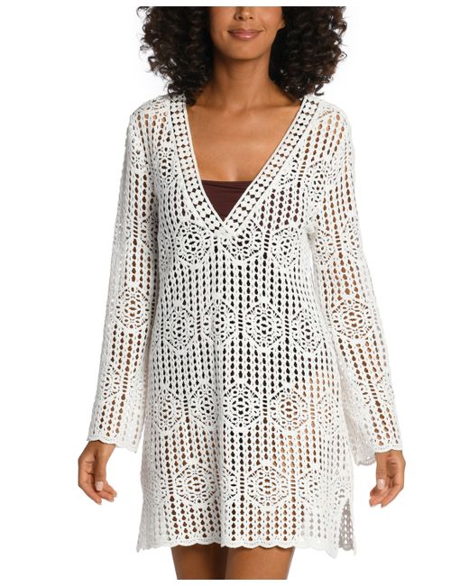 La Blanca Waverly Bell-Sleeve Cover-Up Dress