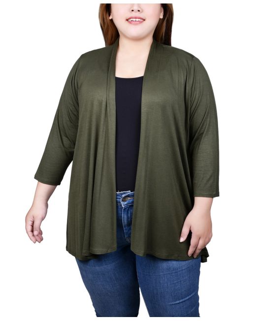 Ny Collection Plus Draped Open-Front Cardigan Sweater