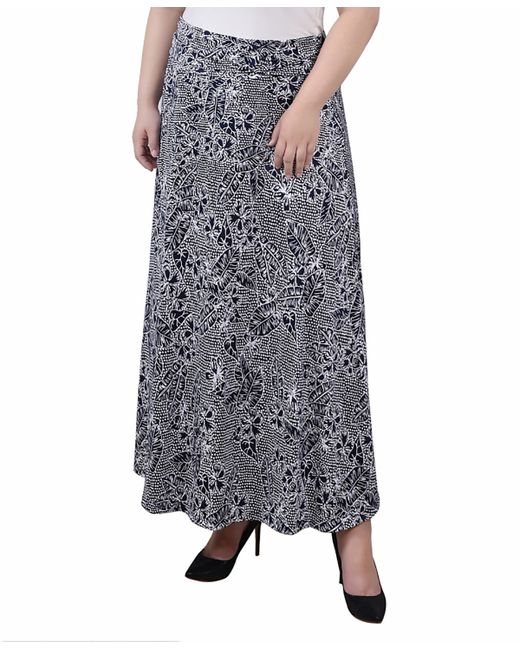 Ny Collection Plus Maxi A-Line Skirt with Front Faux Belt