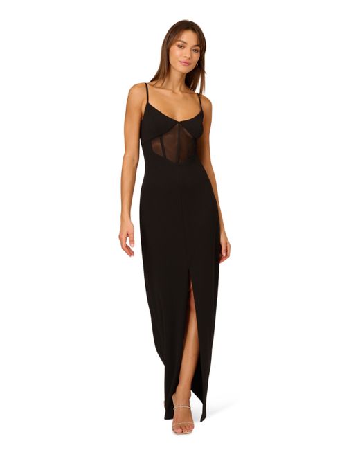 Adrianna by Adrianna Papell Sleeveless Mesh-Panel Gown