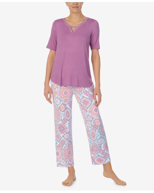 Ellen Tracy Short Sleeve 2 Piece Pajama Set