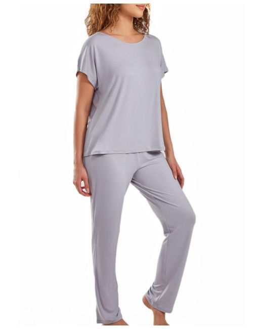 iCollection Jewel Cozy Modal Ultra Soft Sleep Pajama Pant Set