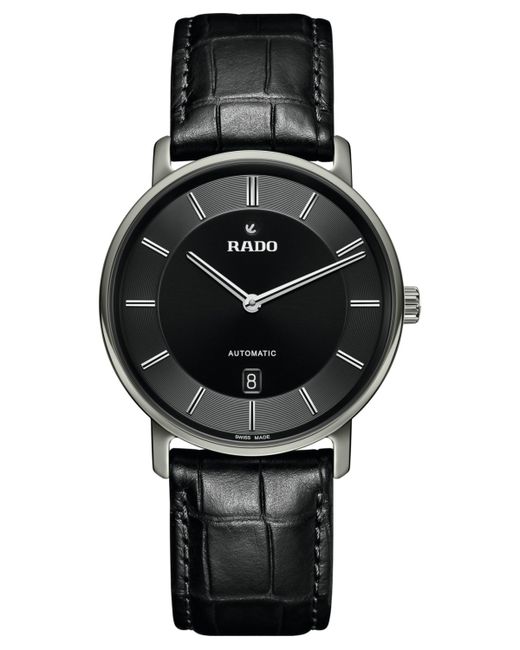 Rado Swiss Automatic DiaMaster Thinline Leather Strap Watch 41mm