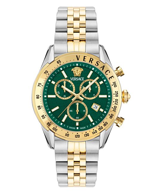 Versace Swiss Chronograph Two-Tone Stainless Steel Bracelet Watch 44mm