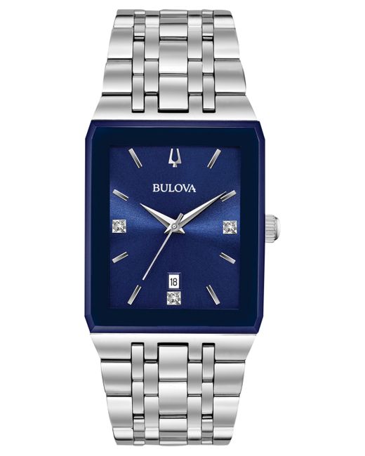 Bulova Futuro Diamond-Accent Stainless Steel Bracelet Watch 31x45mm Created for