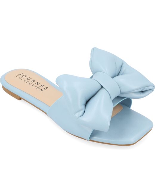 Journee Collection Oversized Bow Slip On Flat Sandals