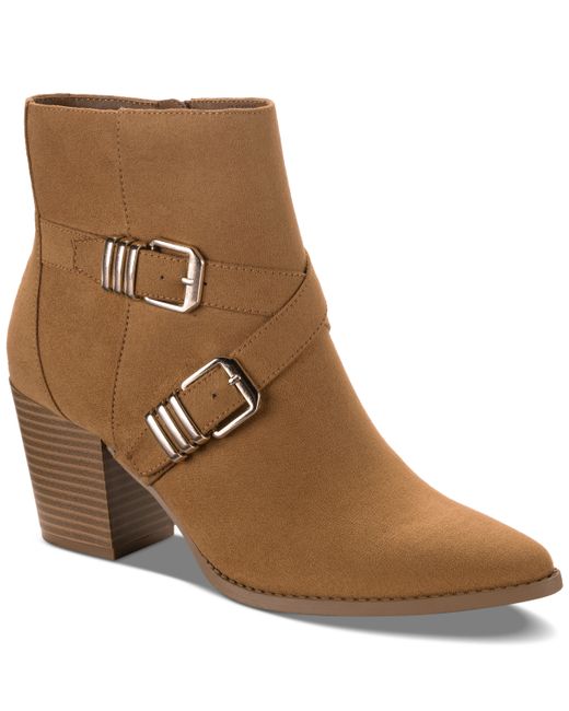 Sun + Stone Elyssaa Pointed-Toe Buckle Booties Created for