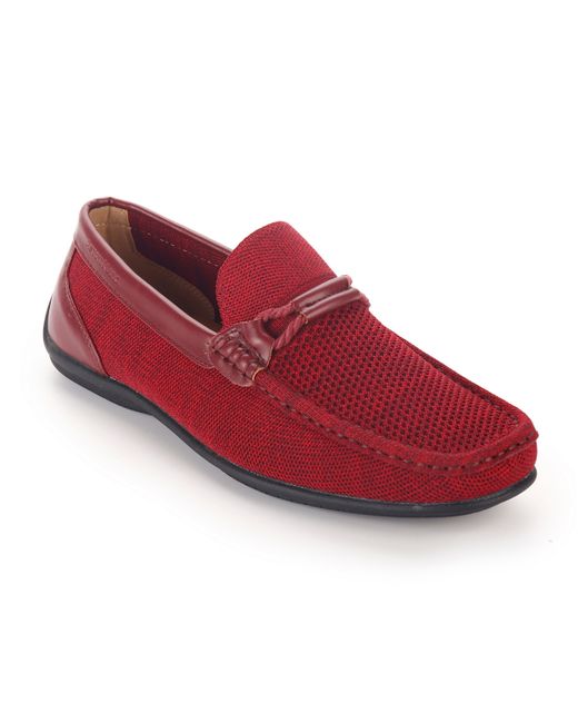 Aston Marc Knit Lace-Strap Driving Loafer