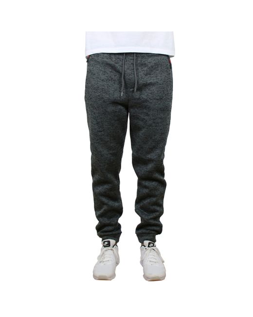 Galaxy By Harvic Slim-Fit Marled Fleece Joggers with Zipper Side Pockets