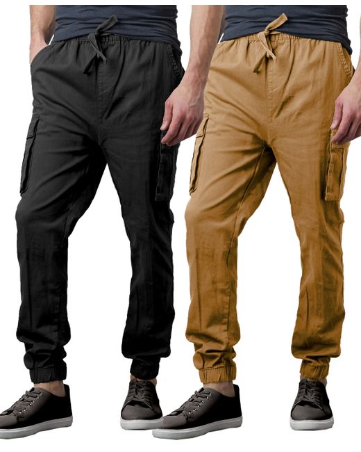 Galaxy By Harvic Slim Fit Stretch Cargo Jogger Pants Pack of 2 Timber