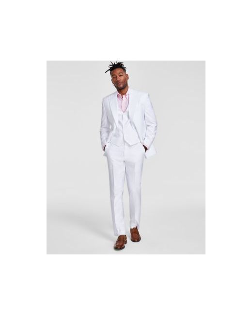 Tayion Collection Classic Fit Solid Vested Suit Separates