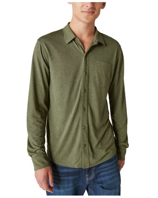 Lucky Brand Long Sleeve Button-Front Jersey Shirt