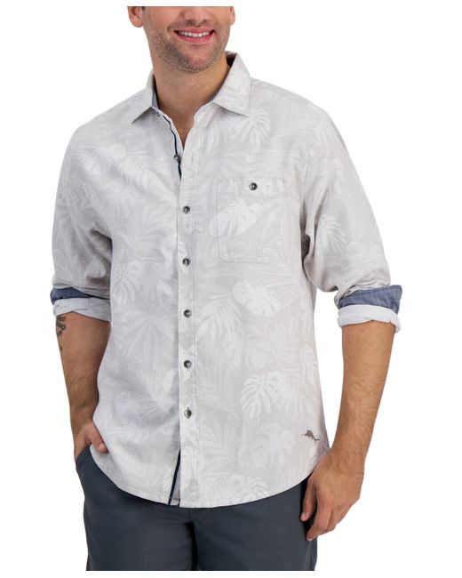 Tommy Bahama Canyon Beach Cloudy Fronds Engineered Yarn-Dyed Botanical-Print Button-Down Flannel Shirt