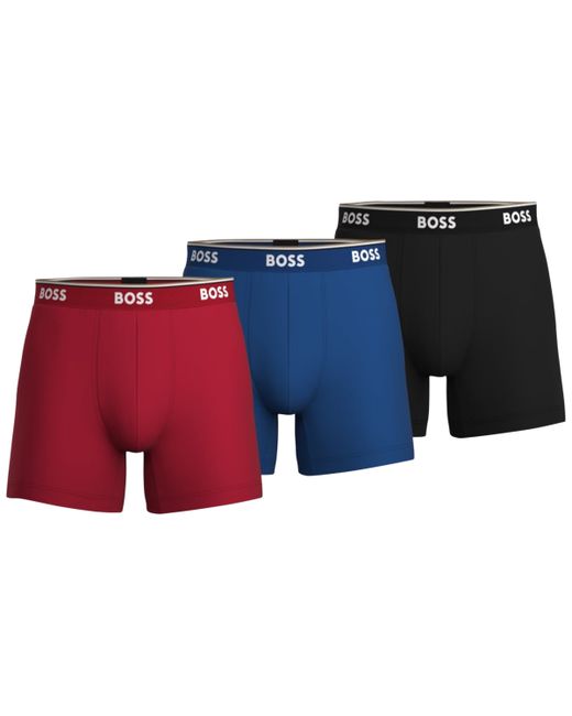 Boss by Hugo 3-Pk. Power Stretch Assorted Solid Boxer Briefs