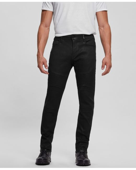 Guess Slim Tapered Pin Tuck Moto Jeans