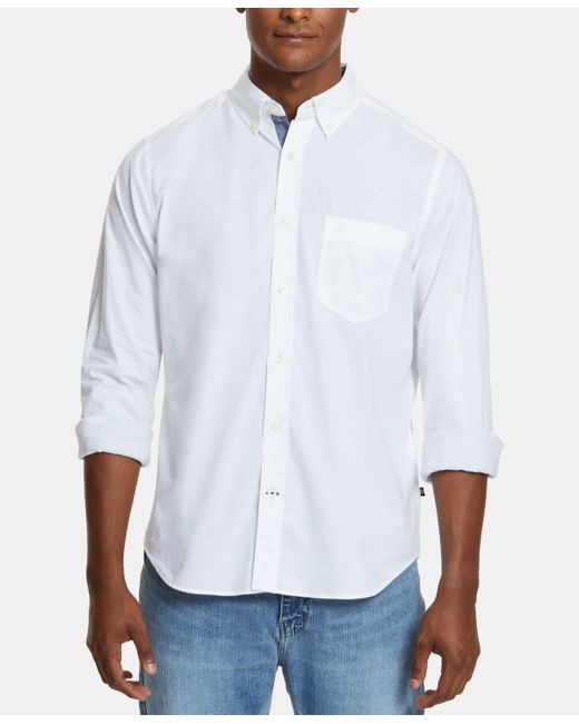 Nautica Classic-Fit Stretch Solid Oxford Button-Down Shirt