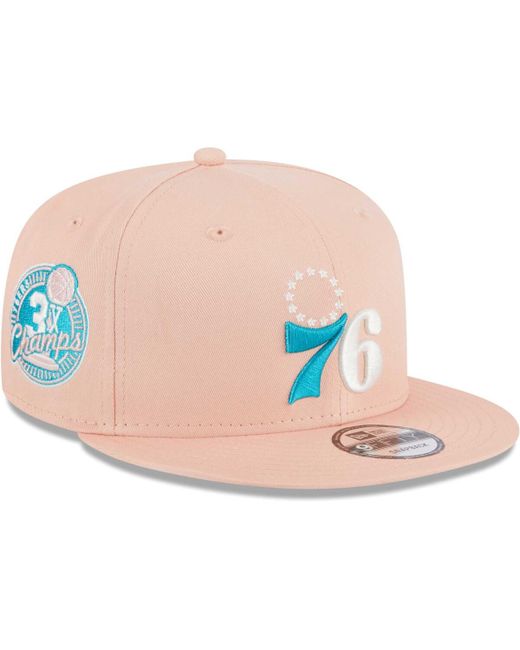 New Era Philadelphia 76ers Sky Aqua Undervisor 9FIFTY Snapback Hat