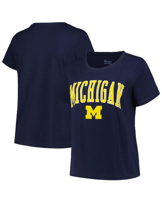 Profile Michigan Wolverines Plus Arch Over Logo Scoop Neck T-shirt
