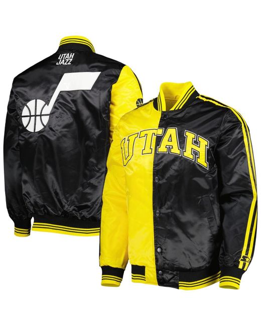 Starter Black Utah Jazz Fast Break Satin Full-Snap Jacket
