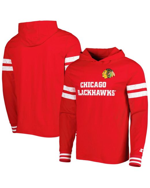 Starter Chicago Blackhawks Offense Long Sleeve Hoodie T-shirt