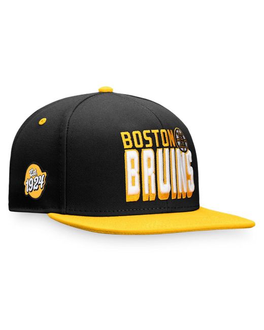 Fanatics Gold Boston Bruins Heritage Retro Two-Tone Snapback Hat