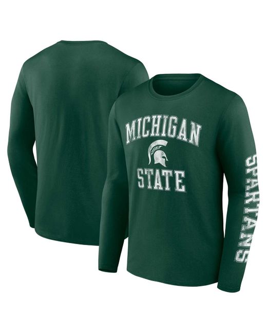Fanatics Michigan State Spartans Distressed Arch Over Logo Long Sleeve T-shirt