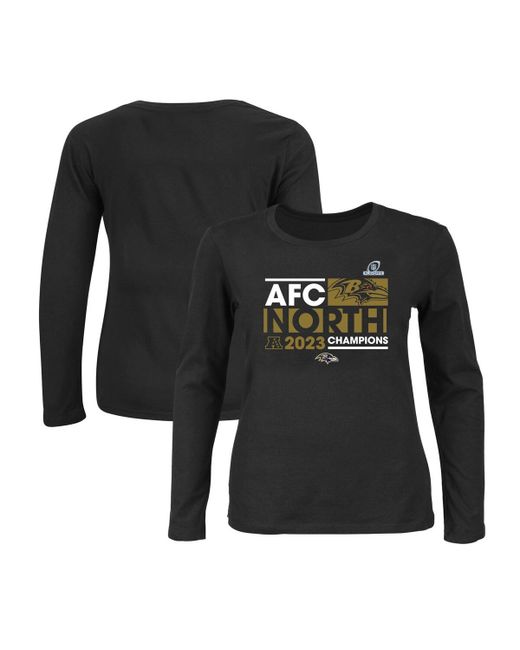 Fanatics Baltimore Ravens 2023 Afc North Division Champions Plus Conquer Long Sleeve Crew Neck T-shirt