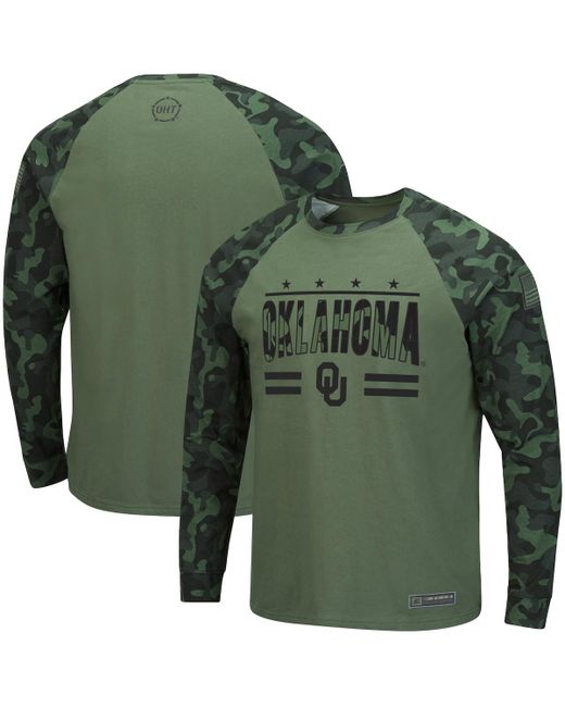 Colosseum Camo Oklahoma Sooners Oht Military-Inspired Appreciation Raglan Long Sleeve T-shirt