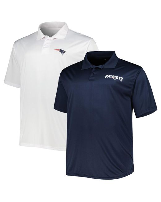 Fanatics White New England Patriots Big and Tall Solid Two-Pack Polo Shirt Set
