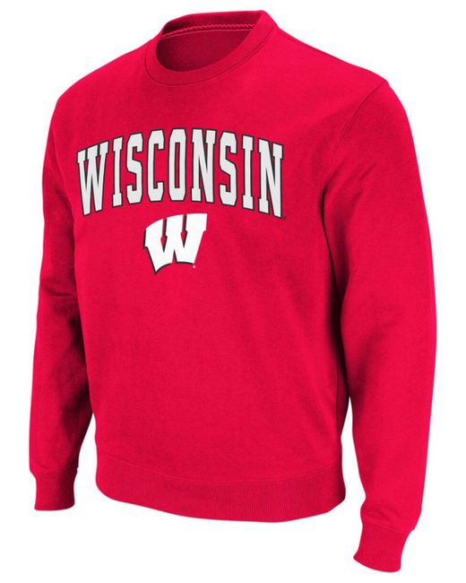 Colosseum Wisconsin Badgers Arch Logo Crew Neck Sweatshirt