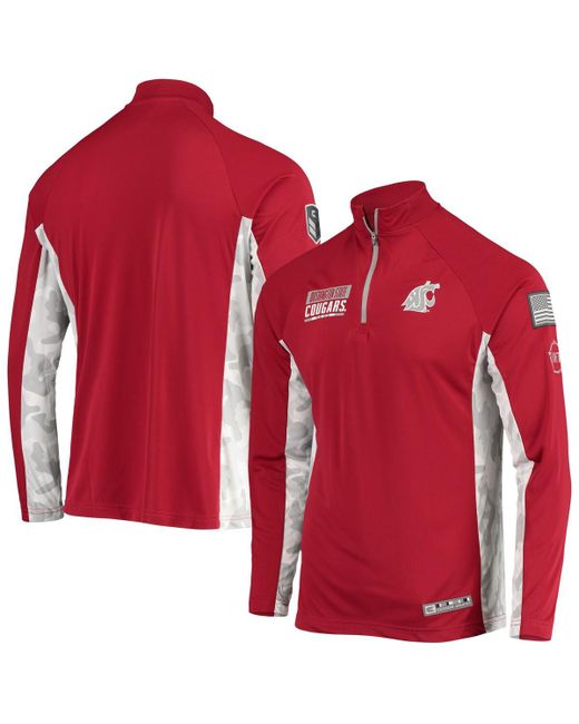 Colosseum Washington State Cougars Oht Military-Inspired Appreciation Snow Cruise Raglan 1/4-Zip Jacket