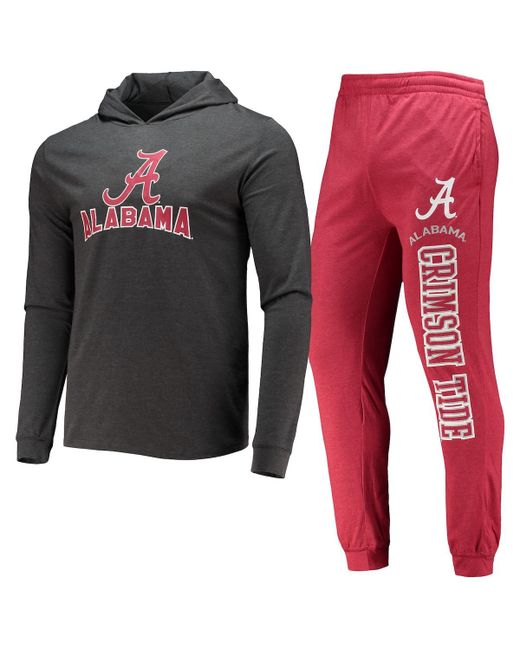 Concepts Sport Charcoal Alabama Tide Meter Long Sleeve Hoodie T-shirt and Jogger Pants Set