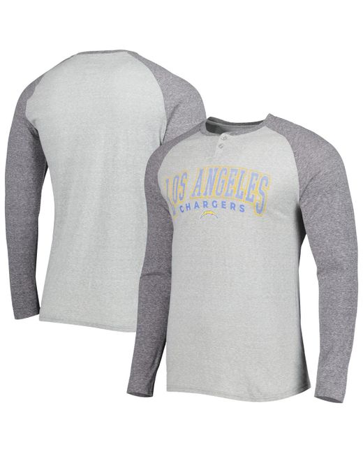 Concepts Sport Heather Los Angeles Chargers Ledger Raglan Long Sleeve Henley T-shirt