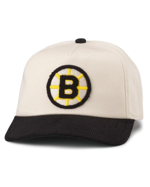American Needle Cream Black Boston Bruins Burnett Adjustable Hat