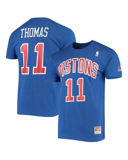 Mitchell & Ness Isiah Thomas Detroit Pistons Hardwood Classics Stitch Name and Number T-shirt