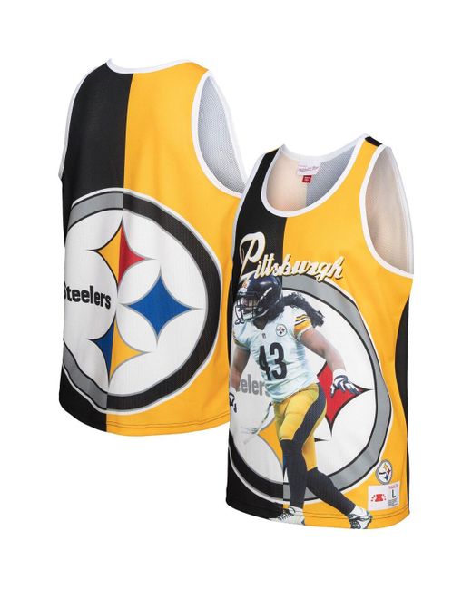 Mitchell & Ness Troy Polamalu Gold Pittsburgh Steelers Retired Player Graphic Tank Top