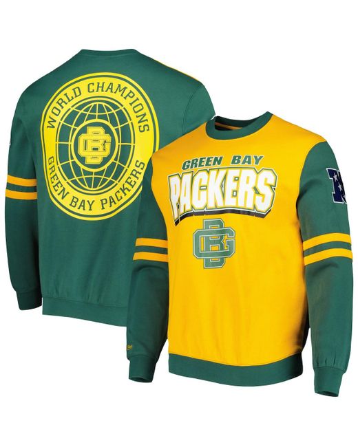 Mitchell & Ness Green Bay Packers All Over 2.0 Pullover Sweatshirt