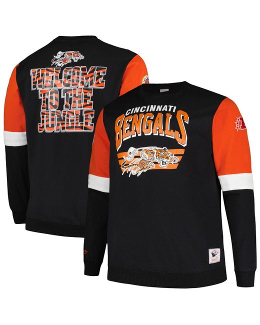 Mitchell & Ness Cincinnati Bengals Big and Tall Fleece Pullover Sweatshirt
