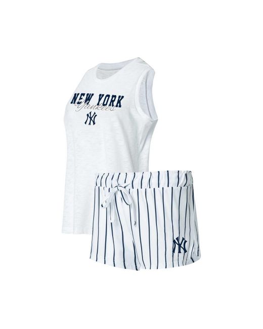 Concepts Sport New York Yankees Reel Pinstripe Tank Top and Shorts Sleep Set