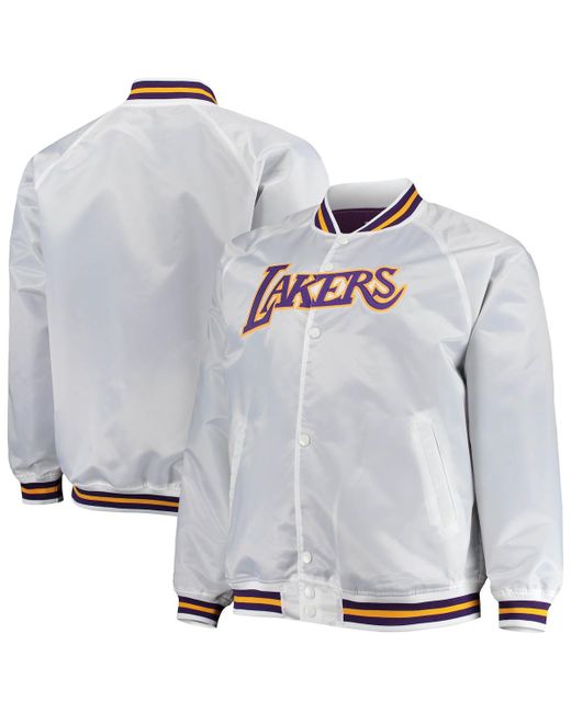 Mitchell & Ness Los Angeles Lakers Big and Tall Hardwood Classics Raglan Satin Full-Snap Jacket