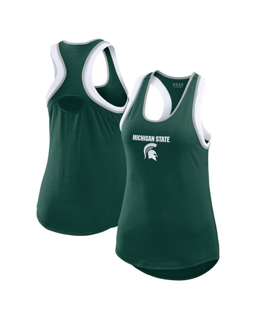 Wear By Erin Andrews Michigan State Spartans Open Hole Razorback Tank Top