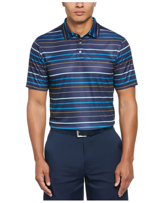 PGA Tour Fine Line Print Short Sleeve Golf Polo Shirt