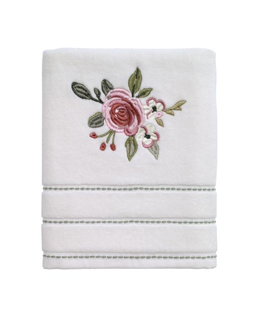 Avanti Spring Garden Peony Embroidered Cotton Hand Towel 16 x 28