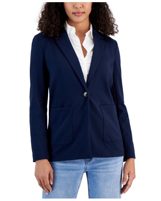 Style & Co Knit One-Button Blazer Created for