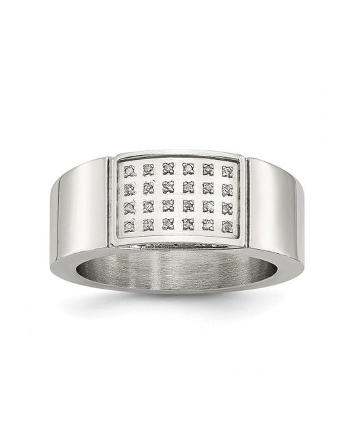 Chisel Polished Cubic Zirconia Band Ring