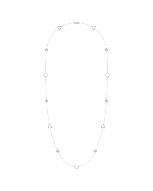 LuvMyJewelry Avani Skyline Geometric Layered Sterling Silver Diamond Necklace
