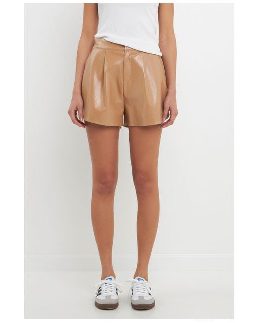 Grey Lab High-Waisted Faux Leather Shorts