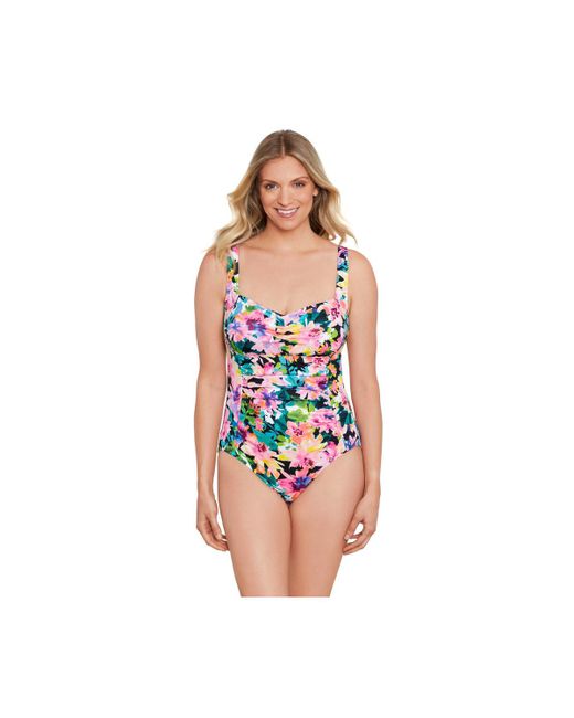 Shapesolver By Penbrooke ShapeSolver Shirred Bodice One-Piece Swimsuit