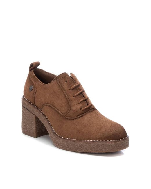 Xti Suede Heeled Oxfords By