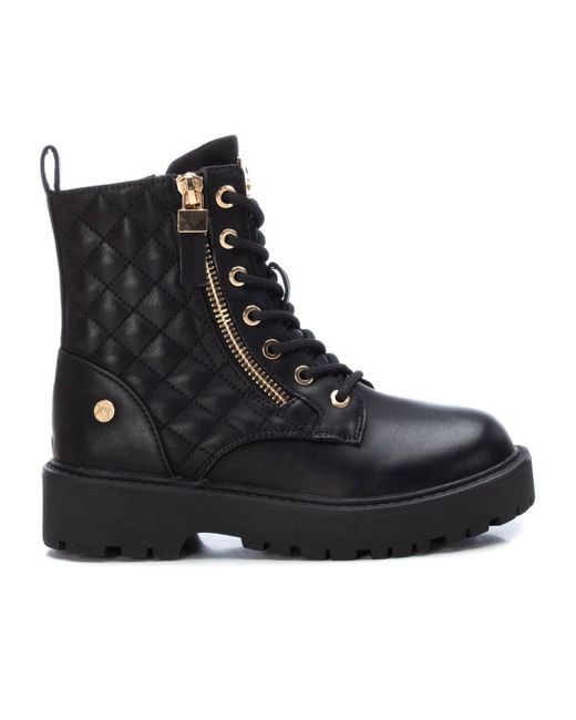 Xti Lace-up Quilted Boots By